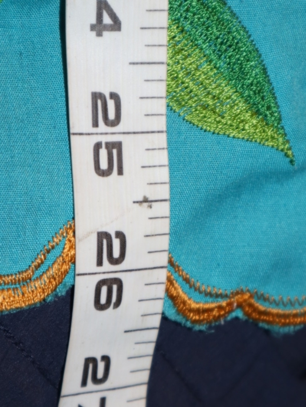Teal Mexican Embroidered Blouse – Artisan Cotton Peasant Top, Boho Fiesta Sz 18 - Picture 10 of 10